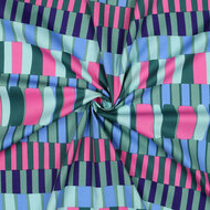 Katoen Viscose - Blocks - Groen-Roze-Blauw
