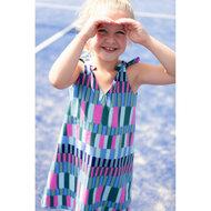 Katoen Viscose - Blocks - Groen-Roze-Blauw