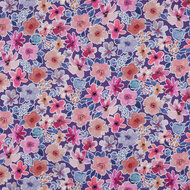 Poplin - Flowers - Paars