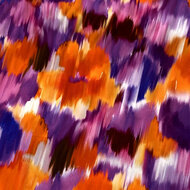 Viscose Crepe - Flowerfield in a Rush - Paars-Oranje