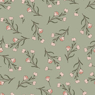 Jersey - Flowers - Oudgroen