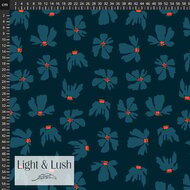 Viscose - Flowers - Petrol