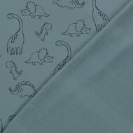 French Terry - Dino - Grijsblauw