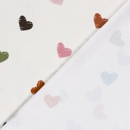 French Terry - Harten - Gebroken Wit