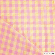Seersucker - Vichy - Yellow-Pink