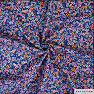 Poplin - Ecuatorian Flowers - Blauw