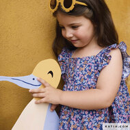 Poplin - Ecuatorian Flowers - Blauw