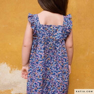 Poplin - Ecuatorian Flowers - Blauw