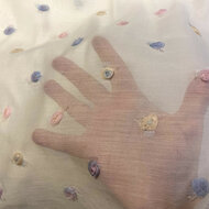 Voile - Pop Up Flowers - Ecru