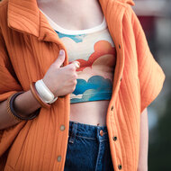 Matelass&eacute; Tricot - Uni - HerfstEsdoornOranje (SYAS)