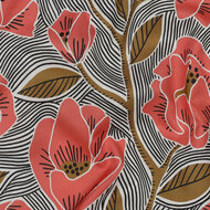 Katoen Voile - Flowers - Wit