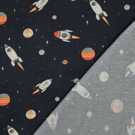 Poplin - Space - Navy