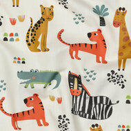 Poplin - Safari Animals - Ecru