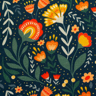 French Terry - Fields of Joy - Blauw