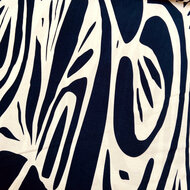 Katoen - Abstract - Navy-Ecru