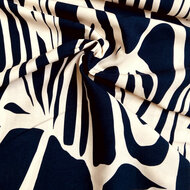 Katoen - Abstract - Navy-Ecru