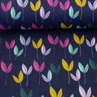 Canvas - Dancing Leaves - Navy