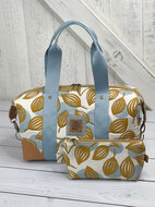 Canvas - Dots and Leaves - Oker-Blauw