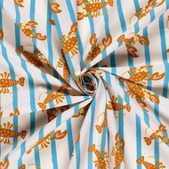 Poplin - Lobster - Ecru