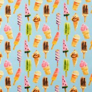 Poplin - Ice Cream - Lichtblauw
