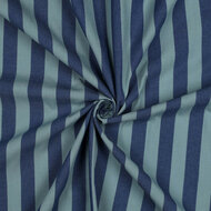 Katoen - Yarn Dyed Stripes - Blauw-Groen