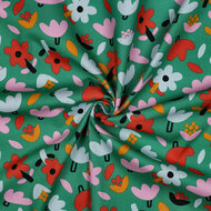 Poplin - Flowers - Groen