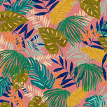 Canvas Tropical Leaves Roze Canvas Tropical Leaves Roze
