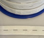 Knoopsgatelastiek 20mm, kleur wit Knoopsgatelastiek 20mm, kleur wit