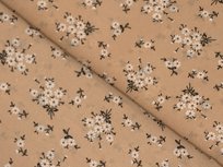 Polyester Peach With White Flowers Polyester Peach With White Flowers