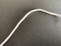 Zachte ronde Elastiek 3mm, kleur wit Zachte ronde Elastiek 3mm, kleur wit
