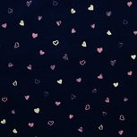 Ribfluweel Glitter Hearts Navy Ribfluweel Glitter Hearts Navy