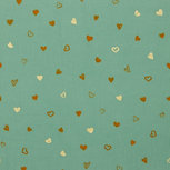 Ribfluweel Glitter Hearts Oudgroen Ribfluweel Glitter Hearts Oudgroen