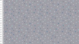 COUPON 1,4m - Jersey Digital TOFF Dots Grijs COUPON 1,4m - Jersey Digital TOFF Dots Grijs