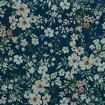 Chiffon - Bloemen lurex - Petrol Chiffon - Bloemen lurex - Petrol