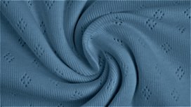 Pointelle - Uni - Jeansblauw Pointelle - Uni - Jeansblauw