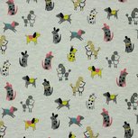 Jersey - Glitter Pretty Dog - Gemeleerd Ecru Jersey - Glitter Pretty Dog - Gemeleerd Ecru