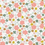 Coupon 1.2m - Jersey - Flowers and Hearts - Wit Coupon 1.2m - Jersey - Flowers and Hearts - Wit