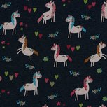 Sweat - Glitter Unicorn Party - Gemeleerd Indigo Sweat - Glitter Unicorn Party - Gemeleerd Indigo