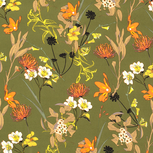 Chiffon - Bloemen - Groen Chiffon - Bloemen - Groen