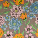 Katoen - Bloemen Lurex - Donkerbeige Katoen - Bloemen Lurex - Donkerbeige