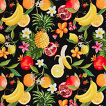 Canvas - Happy Fruit - Zwart Canvas - Happy Fruit - Zwart