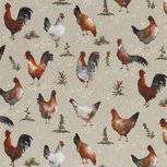 Canvas - Chickens - Beige Canvas - Chickens - Beige