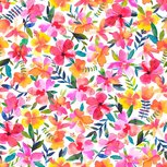 French Terry - Hibiscus - Wit French Terry - Hibiscus - Wit