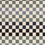 French Terry - Squares Blauwtinten - Ecru French Terry - Squares Blauwtinten - Ecru