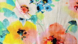 Viscose Linnen - Flower Bouquet - Ecru Viscose Linnen - Flower Bouquet - Ecru