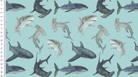 French Terry - Sharks - Mint French Terry - Sharks - Mint