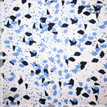 Crepe - Blue Spots - Wit Crepe - Blue Spots - Wit