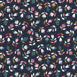 French Terry - Flowers - Navy French Terry - Flowers - Navy