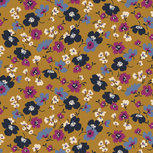 Tencel Modal Jersey - Flowers - Oker Tencel Modal Jersey - Flowers - Oker