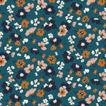 Tencel Modal Jersey - Flowers - Petrol Tencel Modal Jersey - Flowers - Petrol